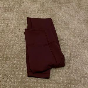 Maroon lululemon leggings size 4